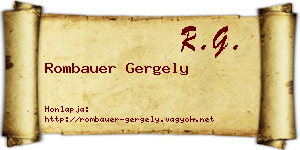 Rombauer Gergely névjegykártya